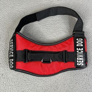Red Service Dog Harness Vest Extra Large Adjustable Nylon Mesh Vest Reflective